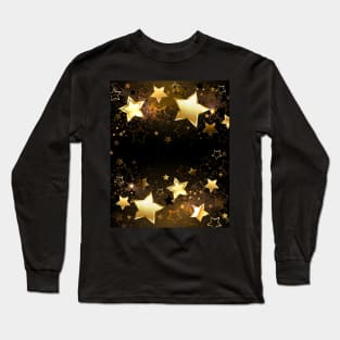 Background with golden stars Long Sleeve T-Shirt